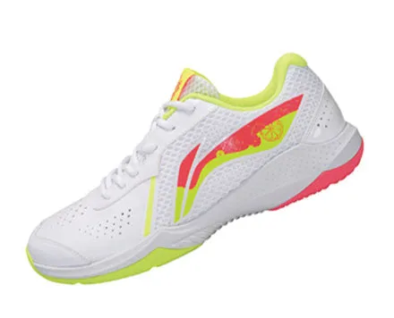 Li Ning Lei Ting Badminton Shoe Kids' [White/Yellow] AYTT014-1 Old Navy Tennis Shoes