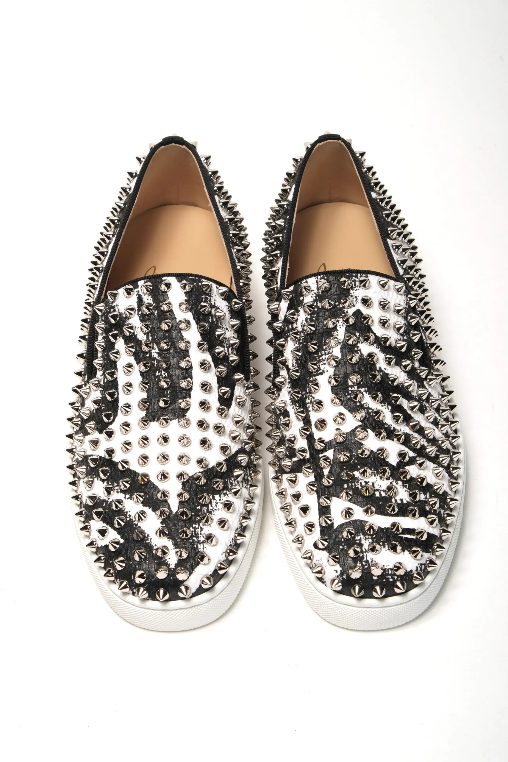 Do Loafers Stretch Christian Louboutin White Black Sv Roller Boat Flat Shoes