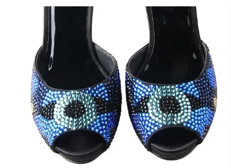 CHS557 Custom Made Mixed Colors Royal Blue High Heel Women Slippers Bridal Wedding Shoes Big Size Women Shoes Prom Shoes DHL Great Slippers