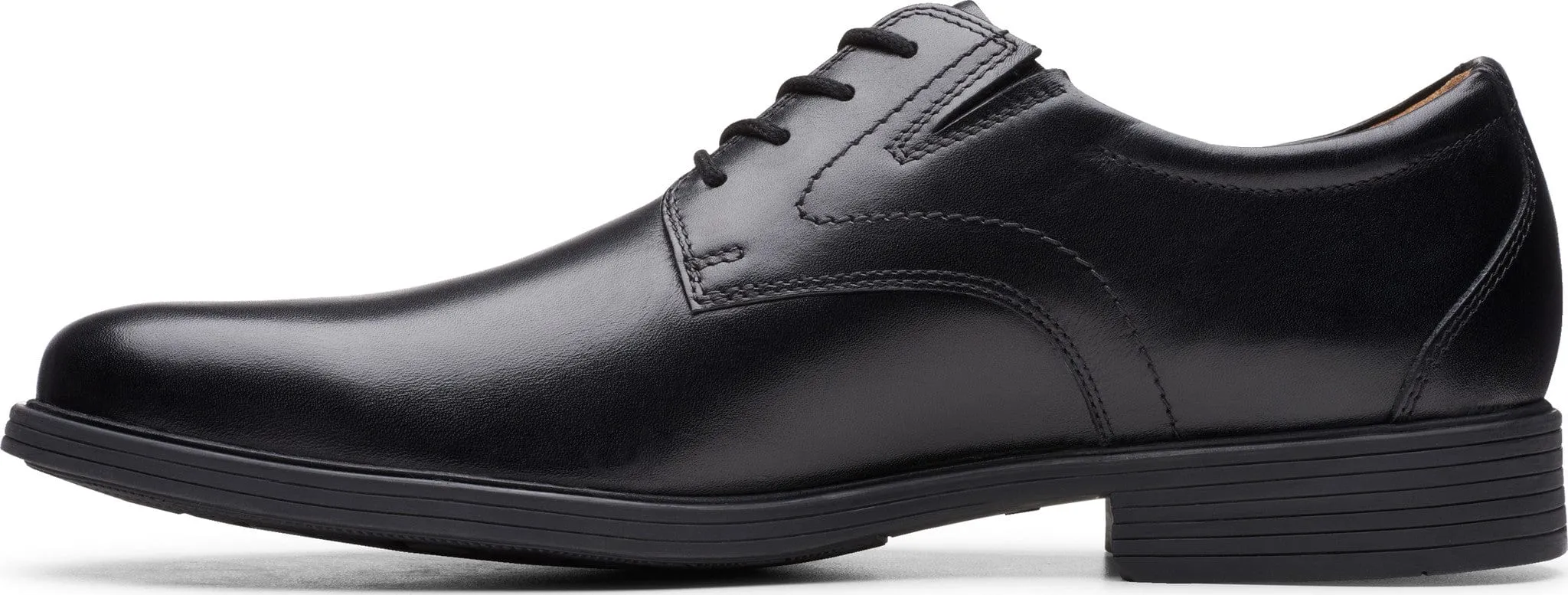 Clarks Men's Whiddon Plain Dress Shoes- Black Leather Elsa Dress With Shoes
