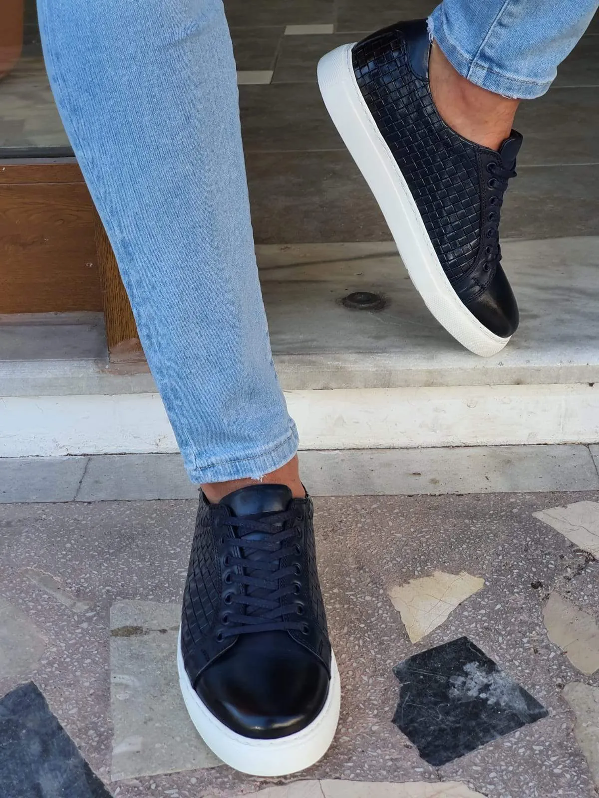 Clarra Navy Blue Sardinelli Sneakers Asics Running Shoes 2e Width