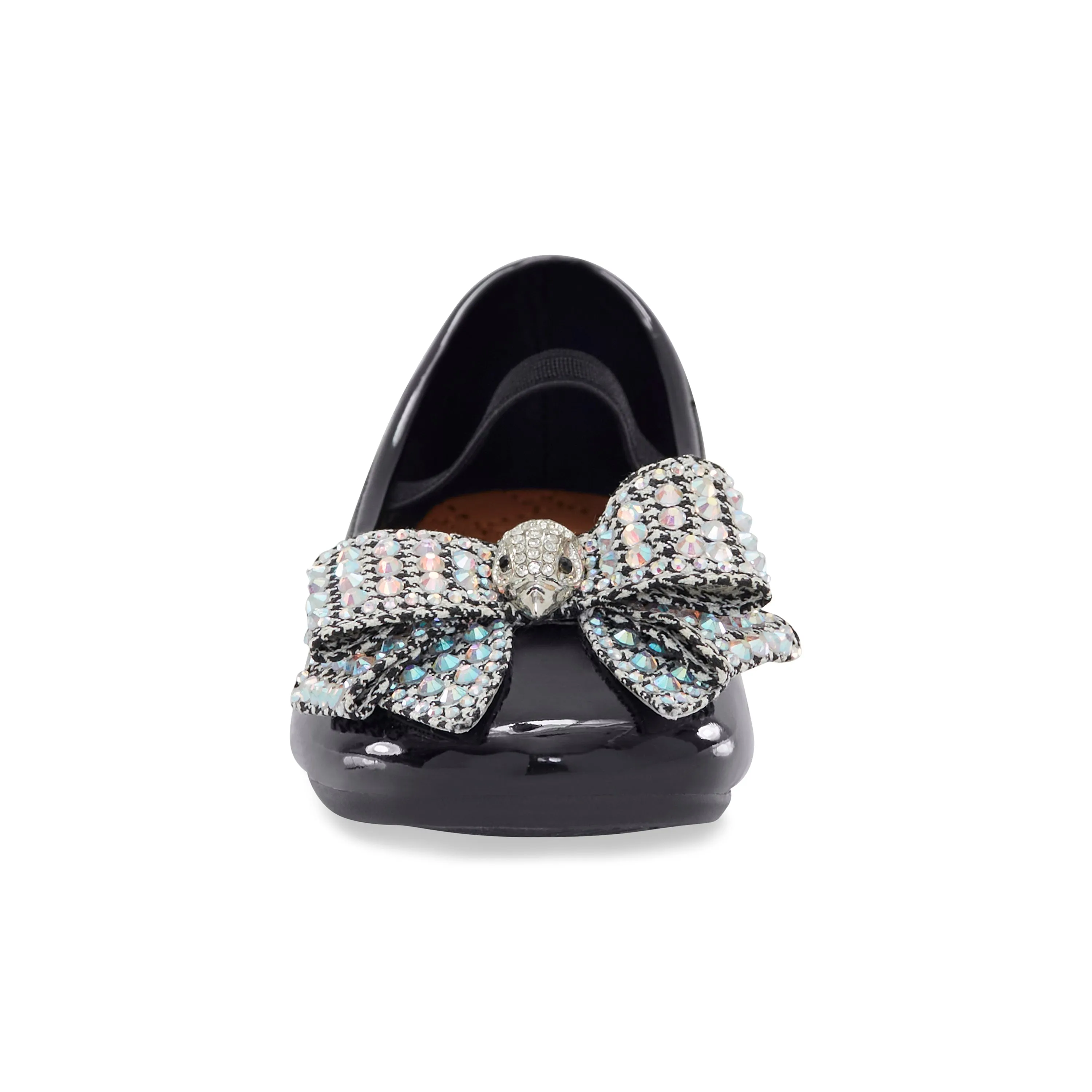 Mini Kensington Ballet Flat - Little Kid Black Patent Wool Slippers With Rubber Sole