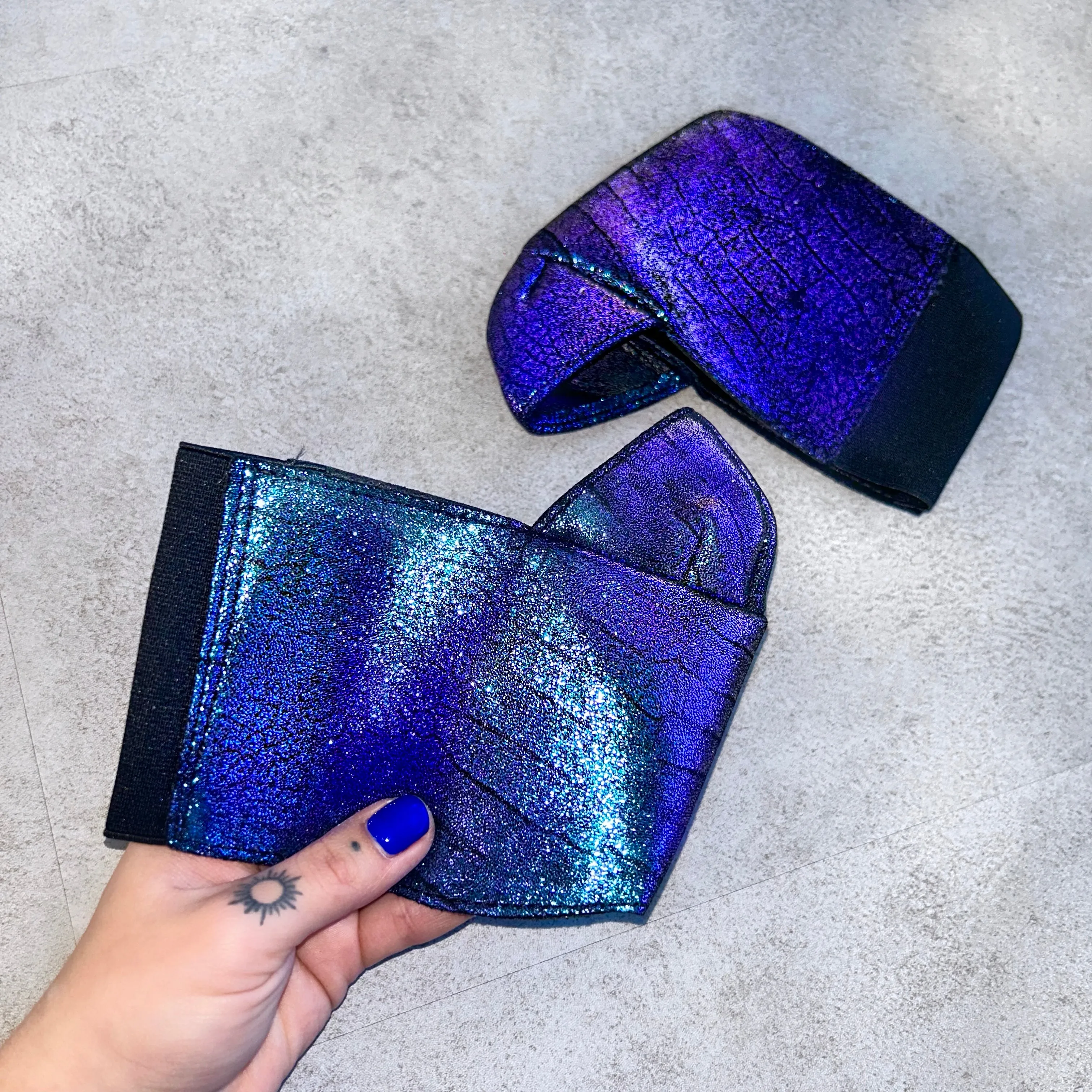 Adidas Running Bounce Shoes Classique Shoe Protector - Mermaid Purple / Blue - 8 INCH