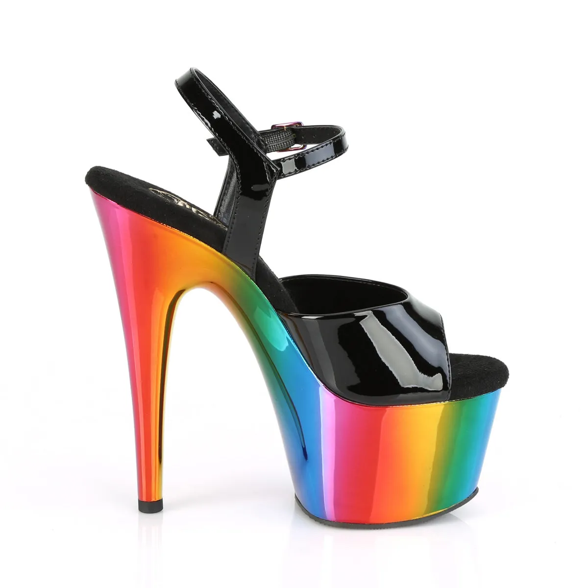 ADORE-709RC Pleaser Black/Rainbow Chrome Sexy Platform Shoes (Pole Dancing Heels) Asics Shoes Australia