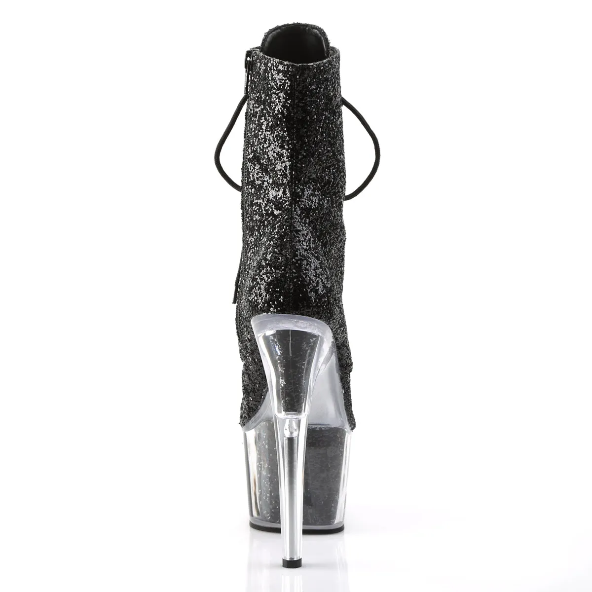 Asics Shoes No Tongue ADORE-1020G Pleaser Black Glitter Sexy Platform Shoes (Pole Dancing Heels)