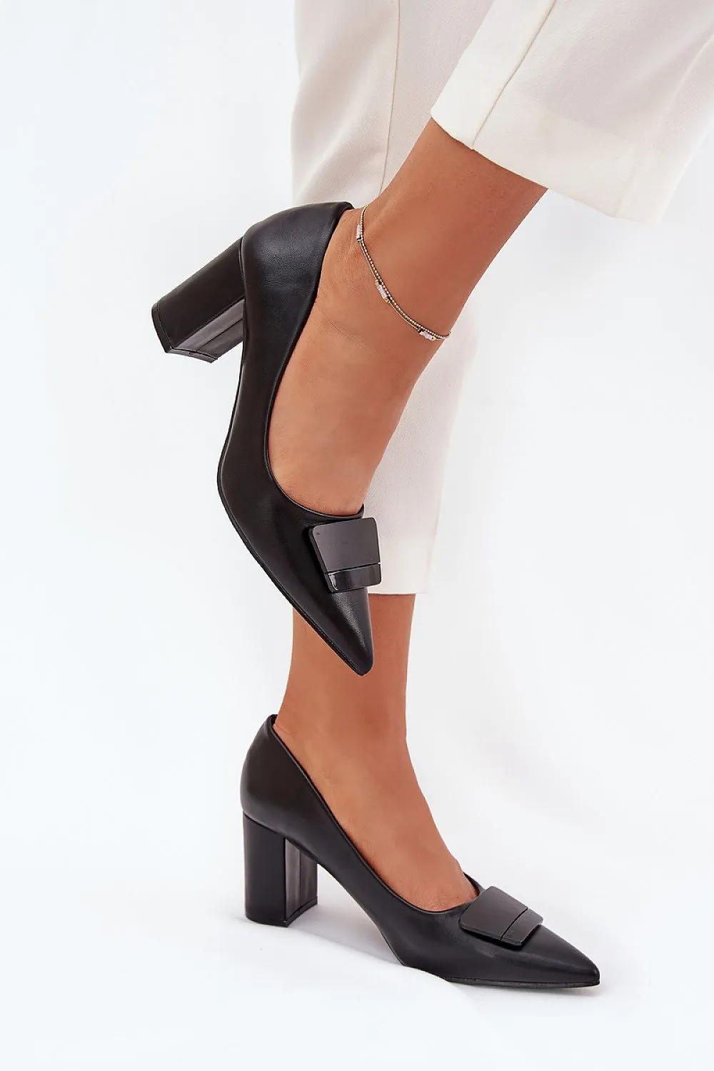 Block heel pumps Well Worn High Heels For Sale