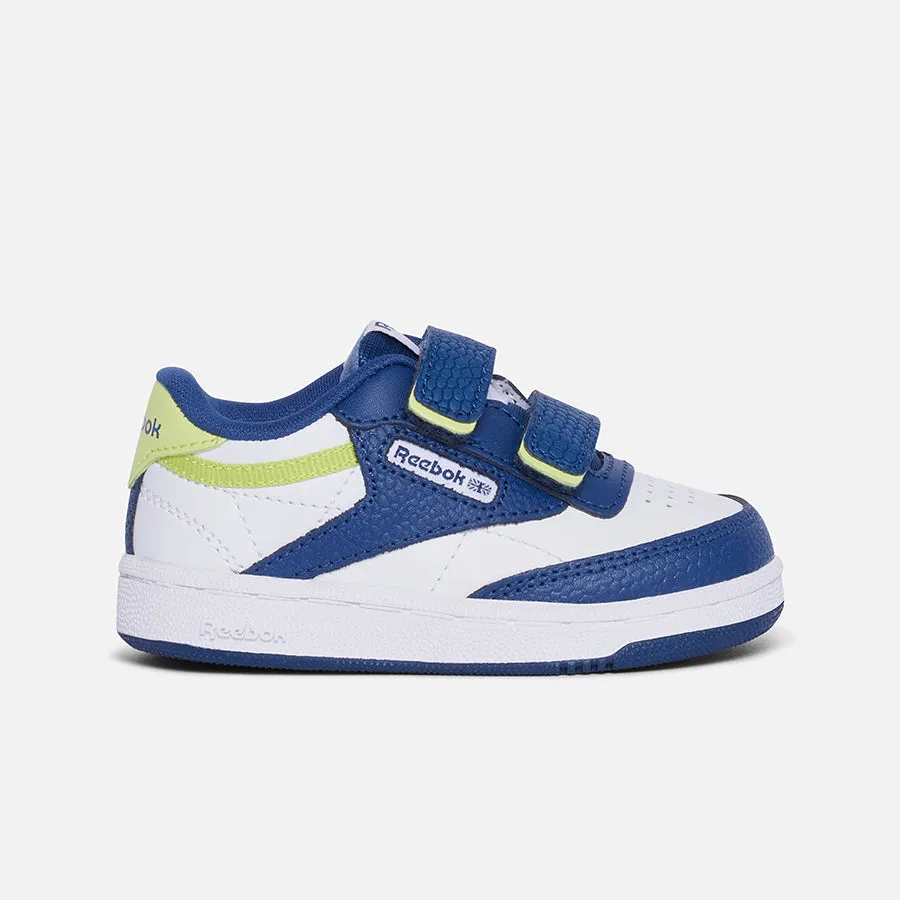 Navy Blue Nike Tennis Shoes Club C 2v 2.0 White/Uniform Blue/Acid Yellow