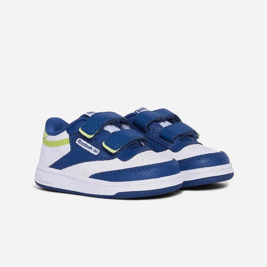 Infant Tennis Shoes Size 2 Club C 2v 2.0 White/Uniform Blue/Acid Yellow