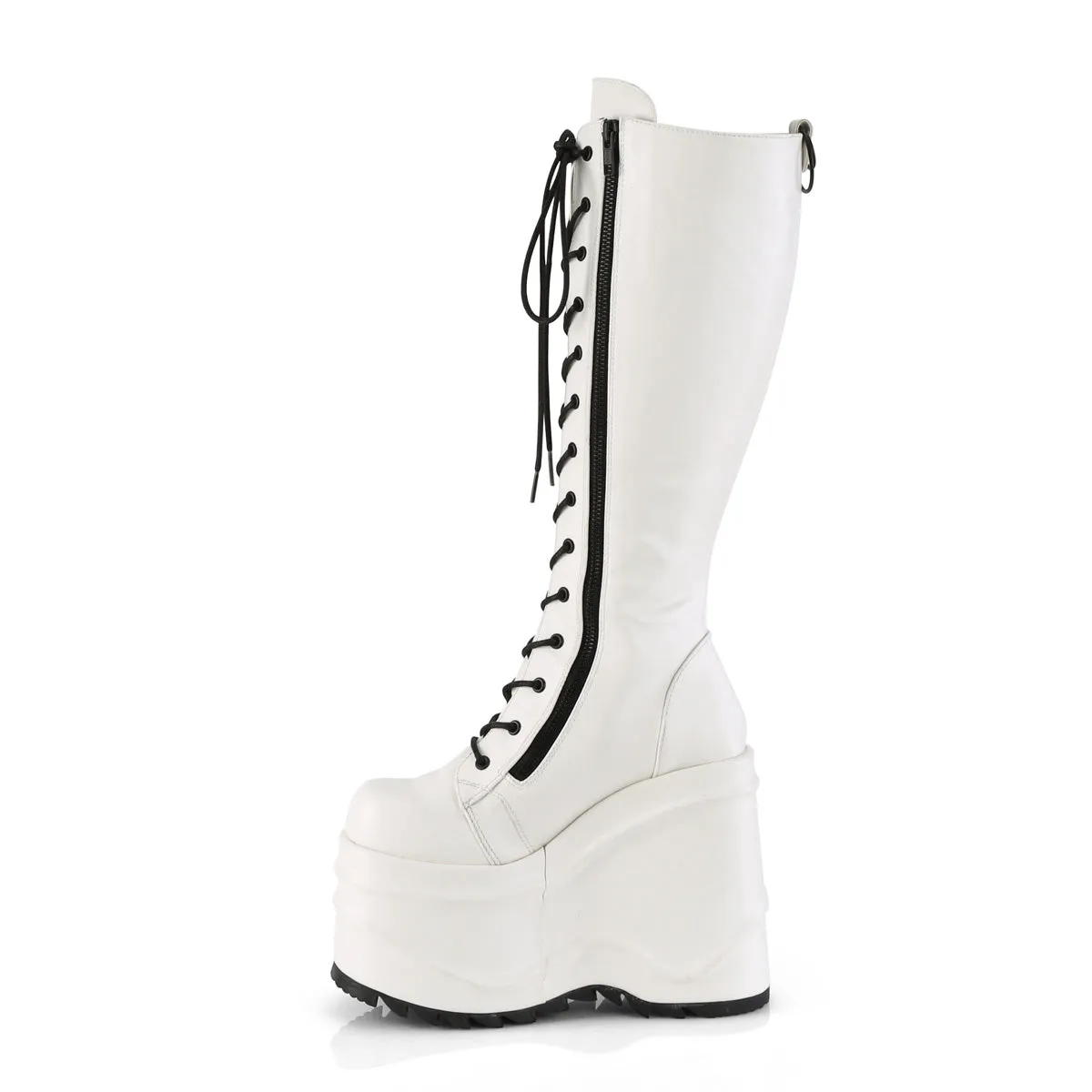6 Inch Wedge Platform WAVE-200 White Best Work Boots For Hammer Toes