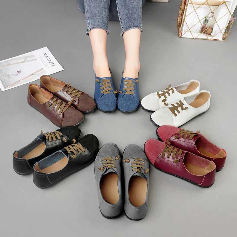 Casual Penny Loafers Genuine Leather Shoes Woman Autumn Ladies Shoes Ballet Flats Sneakers Women Oxford Shoes Moccains