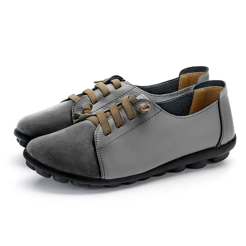 Ladies Platform Loafers Genuine Leather Shoes Woman Autumn Ladies Shoes Ballet Flats Sneakers Women Oxford Shoes Moccains