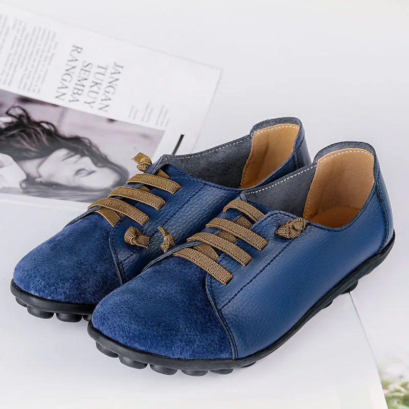 Genuine Leather Shoes Woman Autumn Ladies Shoes Ballet Flats Sneakers Women Oxford Shoes Moccains Trendy Loafers