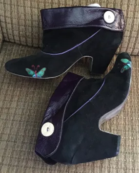 Vintage Shoes Gabriella Rocha Booties Black and Purple Size 10 Adidas Gravel Shoes