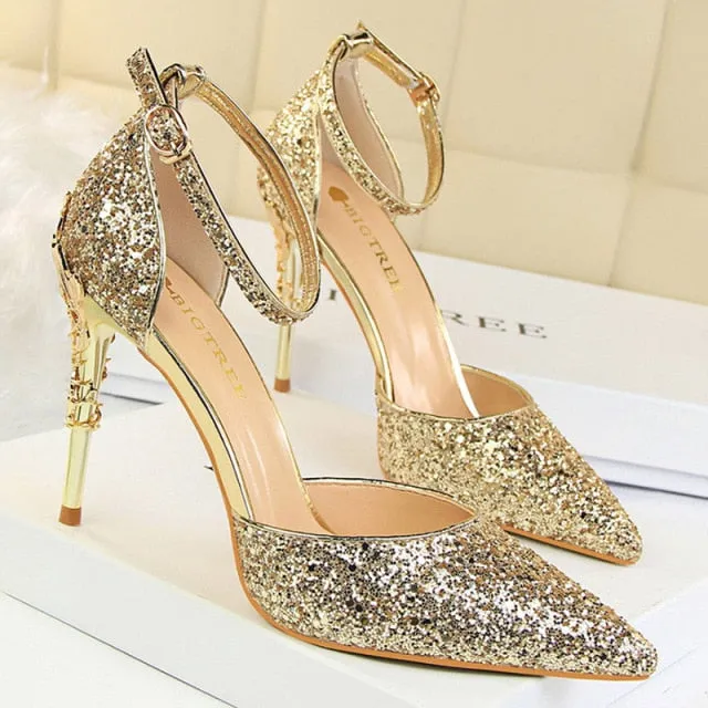 Woman Pumps Sequins High Heels Women Shoes Fashion Ladies Shoes High Heel Booties