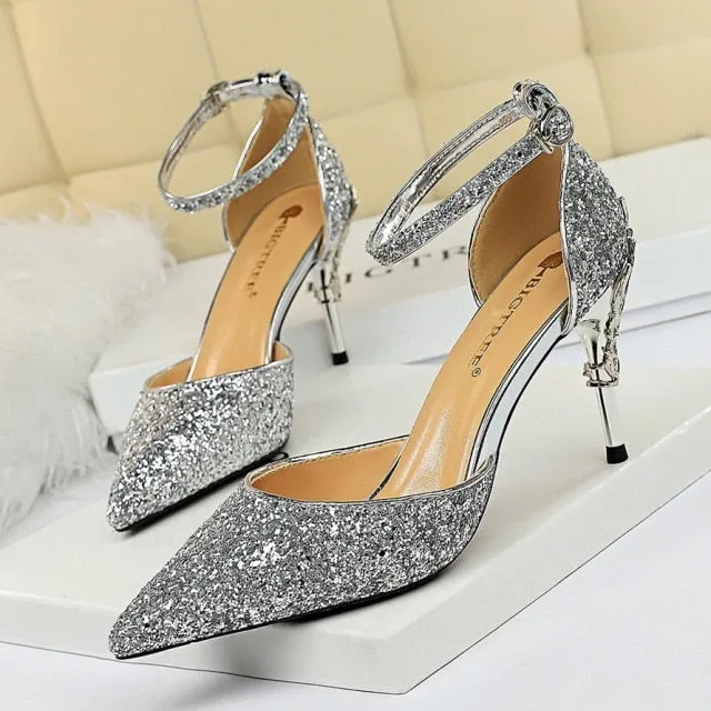 Woman Pumps Sequins High Heels Women Shoes Fashion Ladies Shoes Lyrics Sneakers