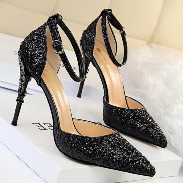 Bedazzled High Heels Woman Pumps Sequins High Heels Women Shoes Fashion Ladies Shoes