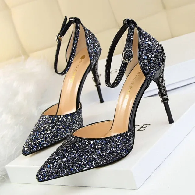 Woman Pumps Sequins High Heels Women Shoes Fashion Ladies Shoes 12 In High Heels