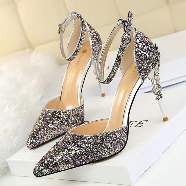 Woman Pumps Sequins High Heels Women Shoes Fashion Ladies Shoes High Heel Training