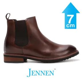 Tall Boots With Heel Mr. Tognetti Brown 7cm | 2.8 inches Tall Men's New Elevator Boots