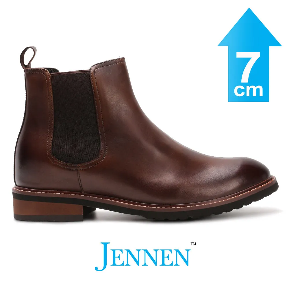 Mr. Tognetti Brown 7cm | 2.8 inches Tall Men's New Elevator Boots Plarform Boots
