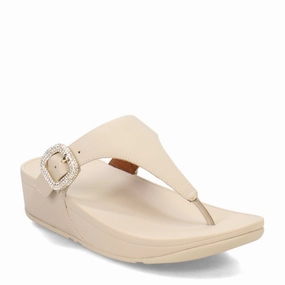 Women's FitFlop, Lulu Crystal Buckle Thong Sandal Flexible Support Shoes