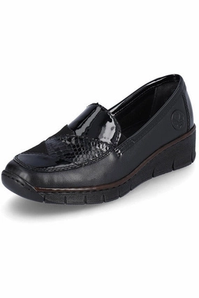Shady Run Light Motion Rieker ladies 53785-00 slip on shoe in Black Patent