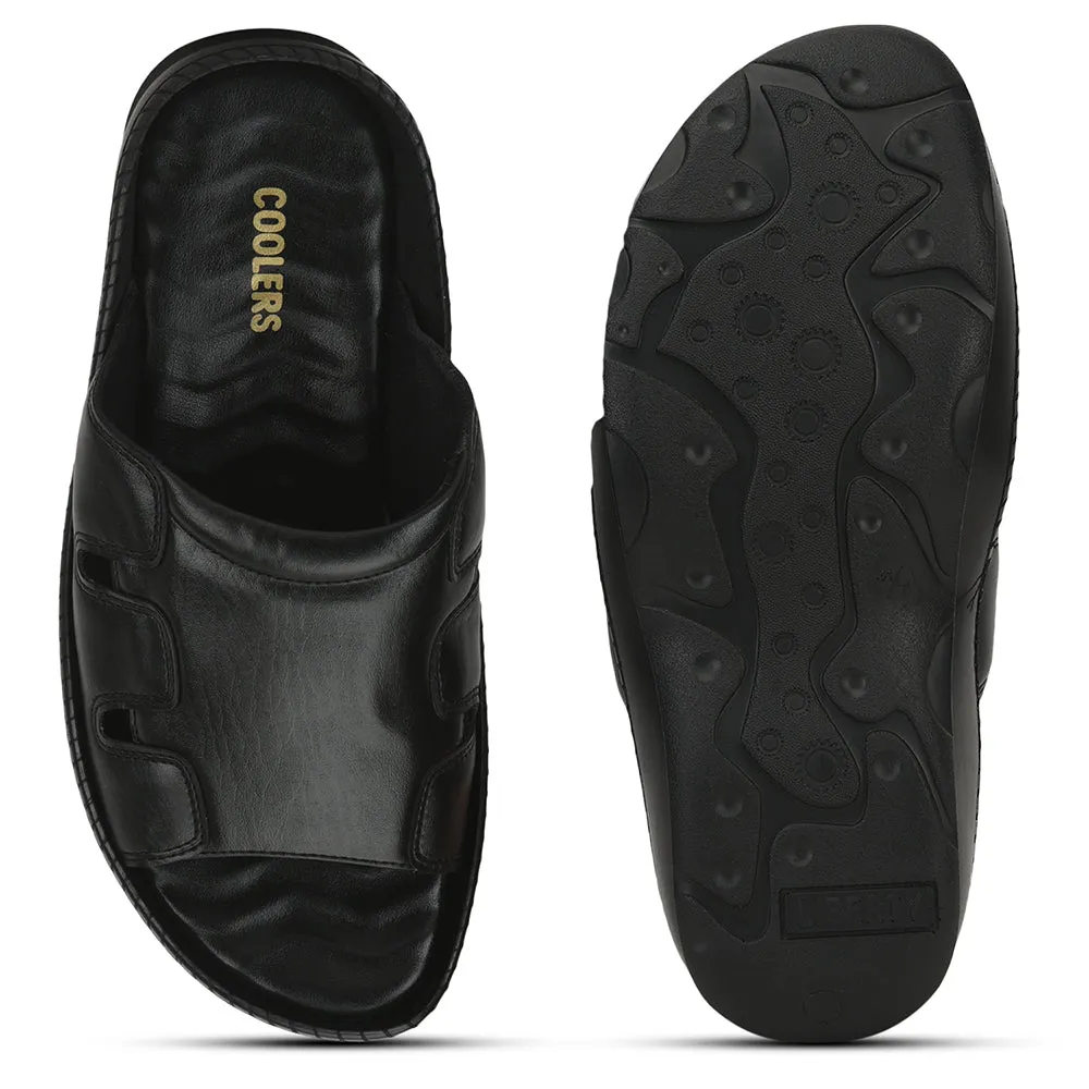 Coolers Black Casual Slippers For Men META-2 By Liberty Slide Bottoms
