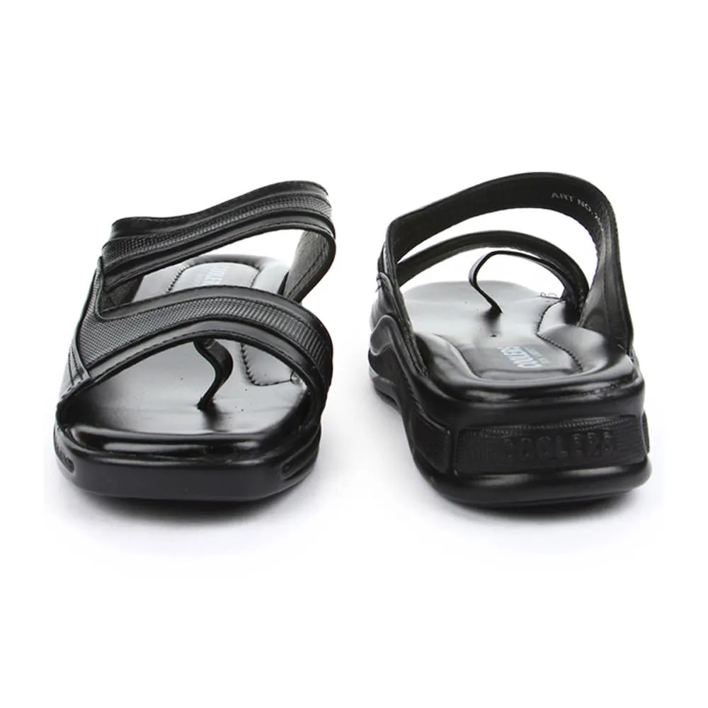 Coolers Casual (Black) Slippers For Men 2050-01 By Liberty Wooden Slippers