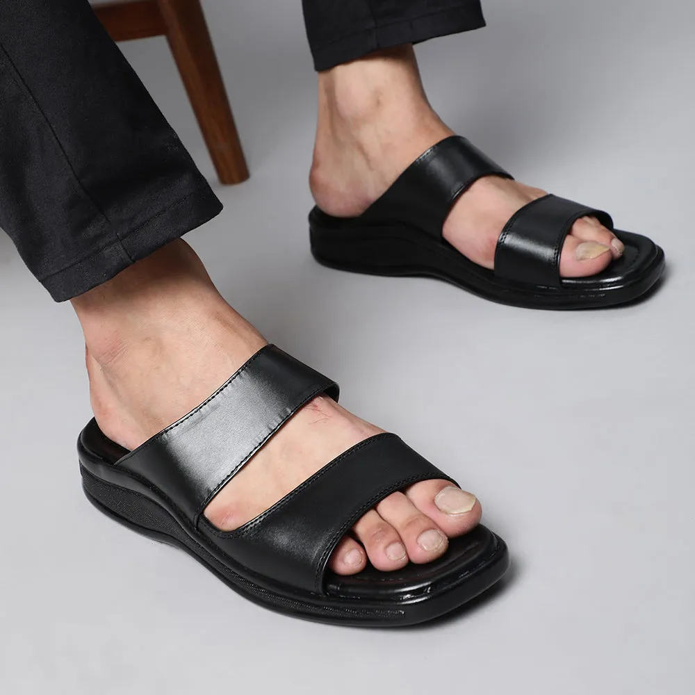 Big Animal Slippers Coolers Casual Black Slippers For Men 2050-02 By Liberty