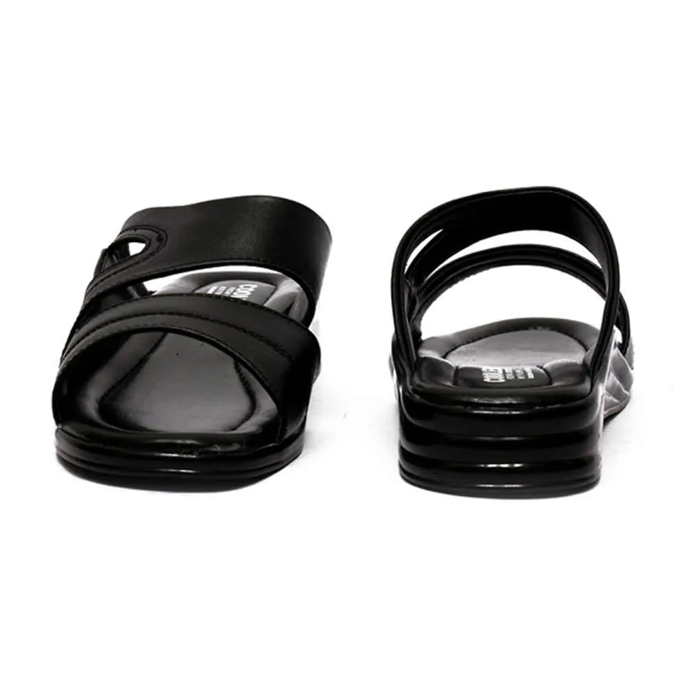 Coolers Casual (Black) Slippers For Men 7123-143 By Liberty Flat Feet Slippers