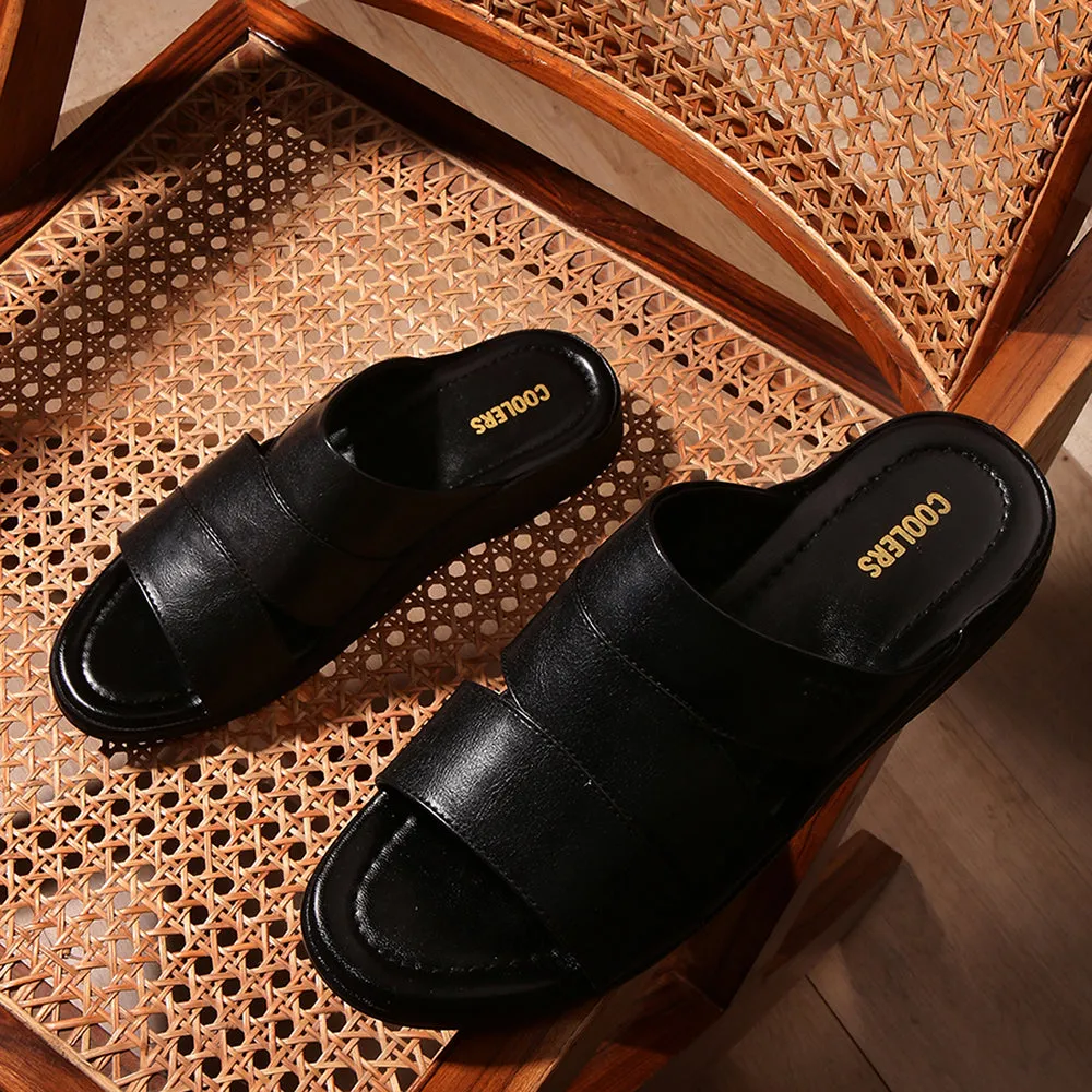 Coolers Casual (Black) Slippers For Men 7123-310 By Liberty Smelly Slippers