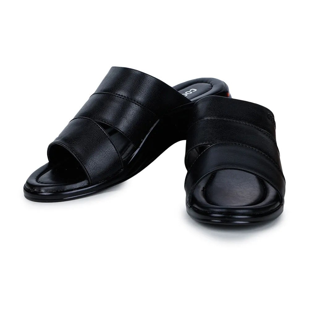 Pope Slippers Coolers Casual (Black) Slippers For Men 7123-310 By Liberty