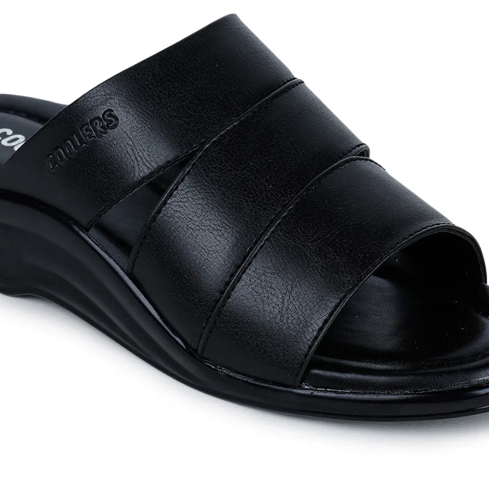 Heart Slippers Coolers Casual (Black) Slippers For Men 7123-310 By Liberty