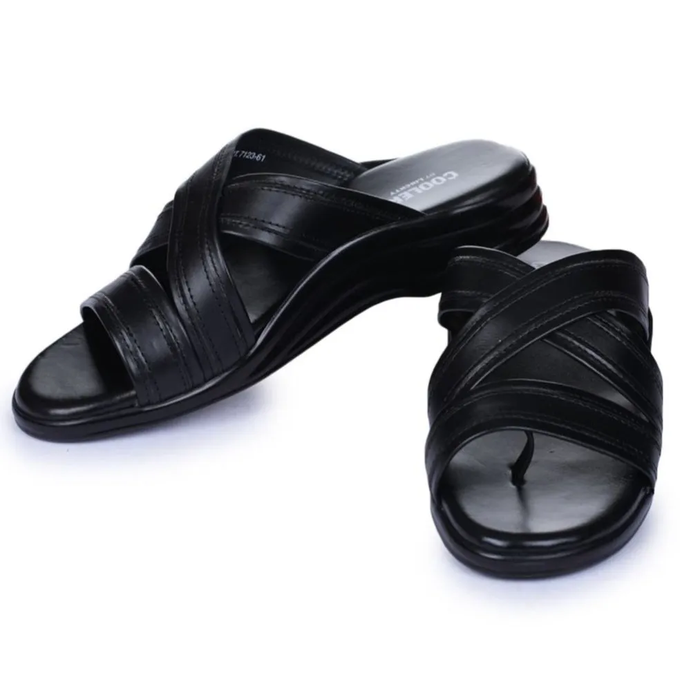 Coolers Casual Black Slippers For Men 7123-61 By Liberty Chicken Feet Slippers