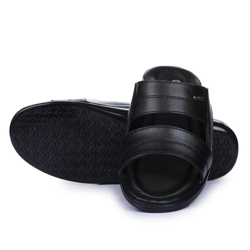 Coolers Casual Black Slippers For Men 7193-60 By Liberty Air Max Slides