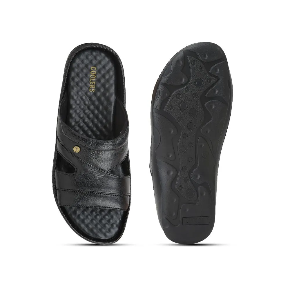 COOLERS Casual (Black) Slippers For Men STEAMER-02 By Liberty Best Designer Slides