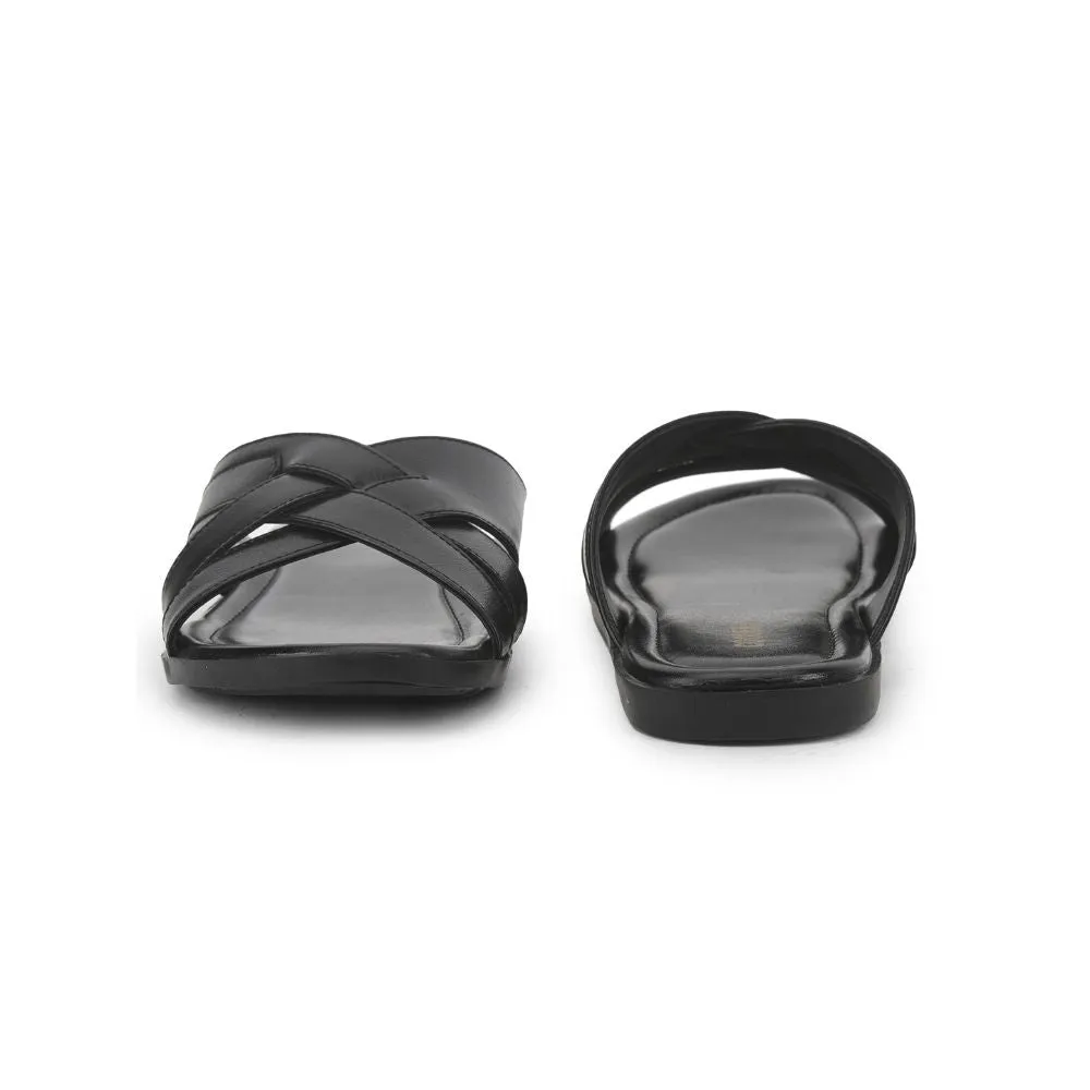 Coolers Casual Slippers For Men (Black) SUBWAY-1E By Liberty Slippers For Adults