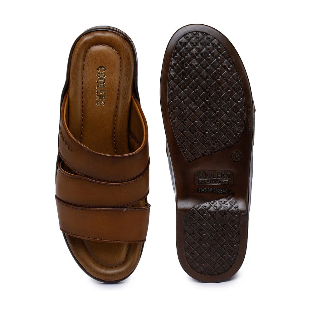 Coolers Casual (Tan) Slippers For Men 7123-310 By Liberty Socks Slippers