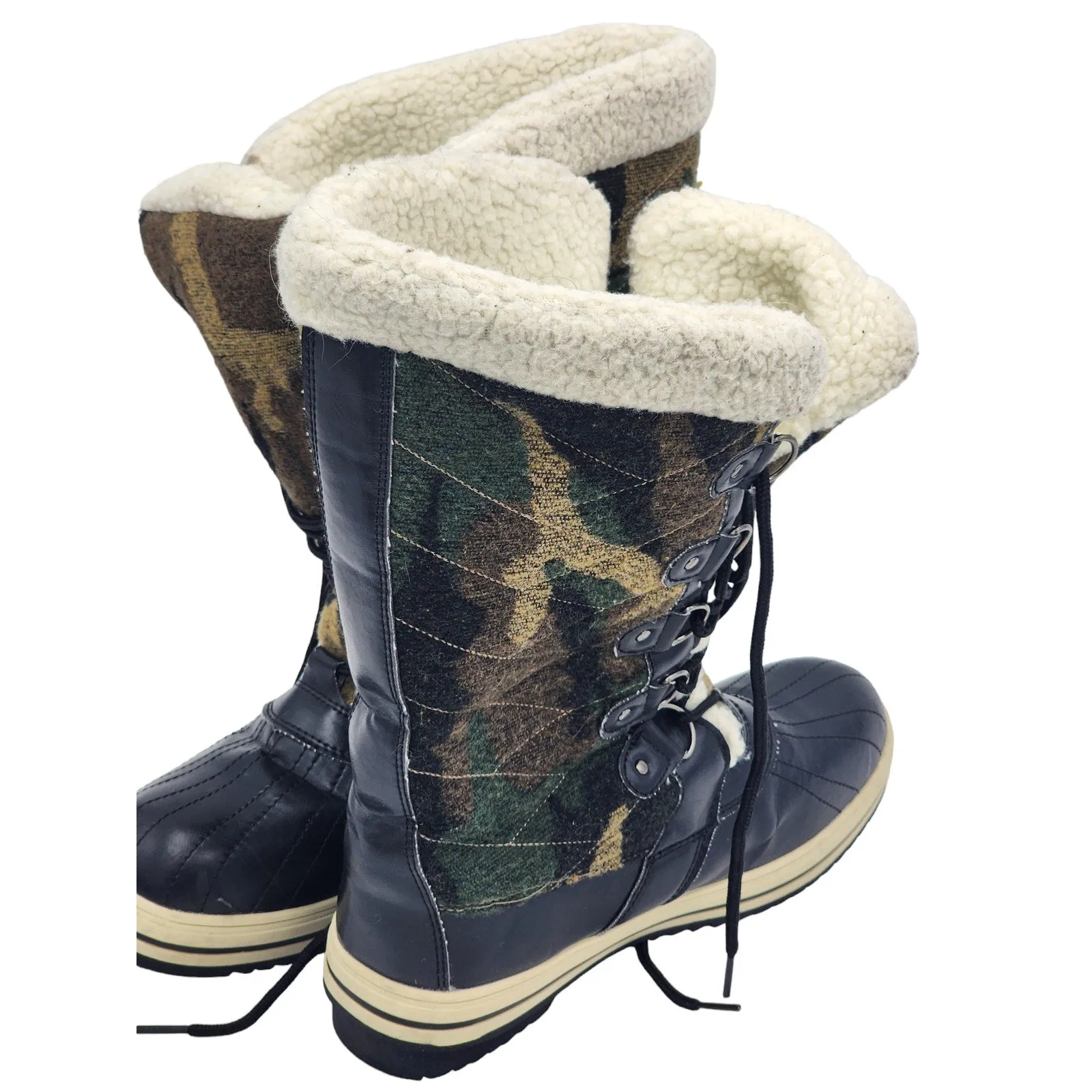 Snow Boots Jcpenney Sociology Boots Women 10 Camouflage LaceUp Winter Snow Faux Fur Lined Waterproof