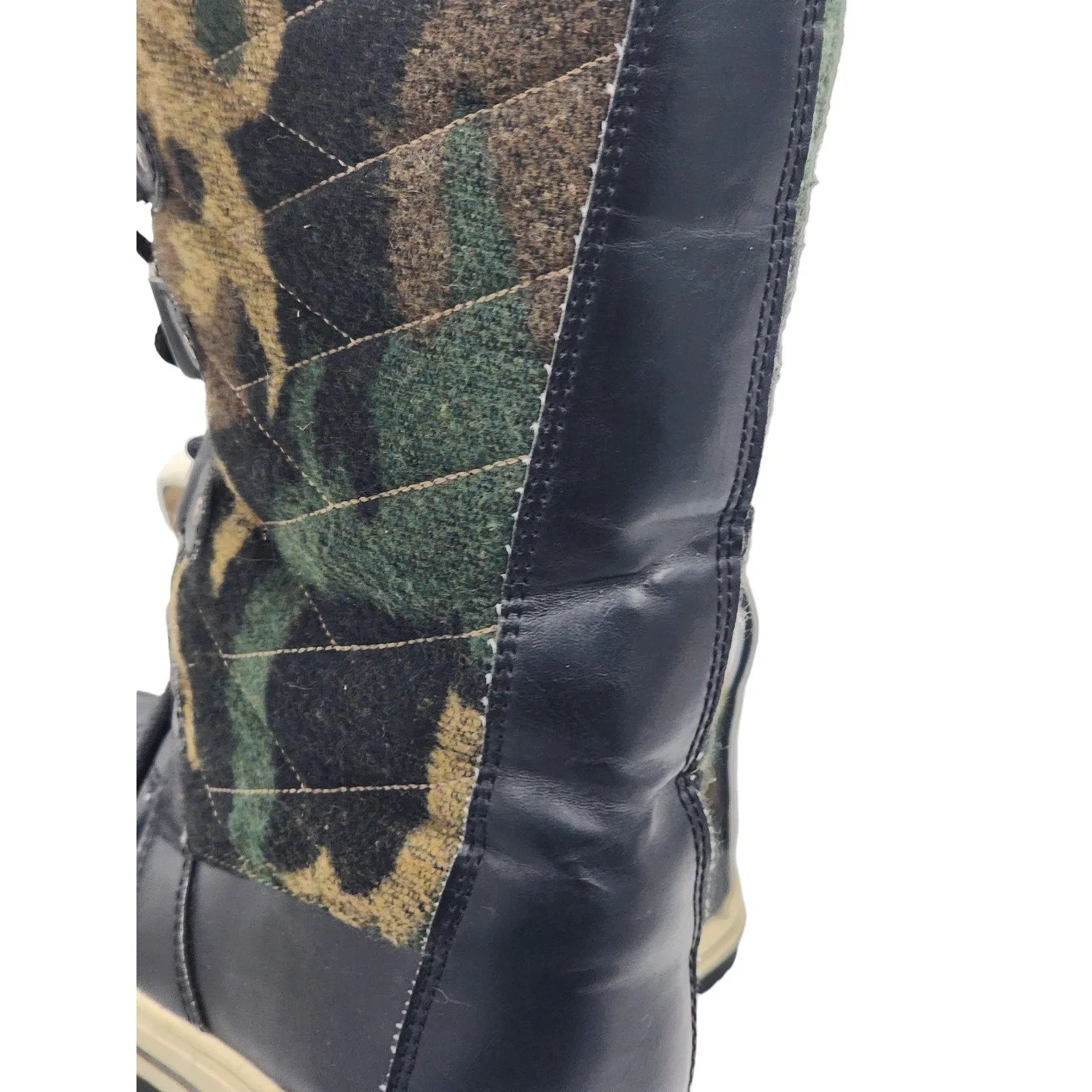 Snow Boots For Skiing Sociology Boots Women 10 Camouflage LaceUp Winter Snow Faux Fur Lined Waterproof