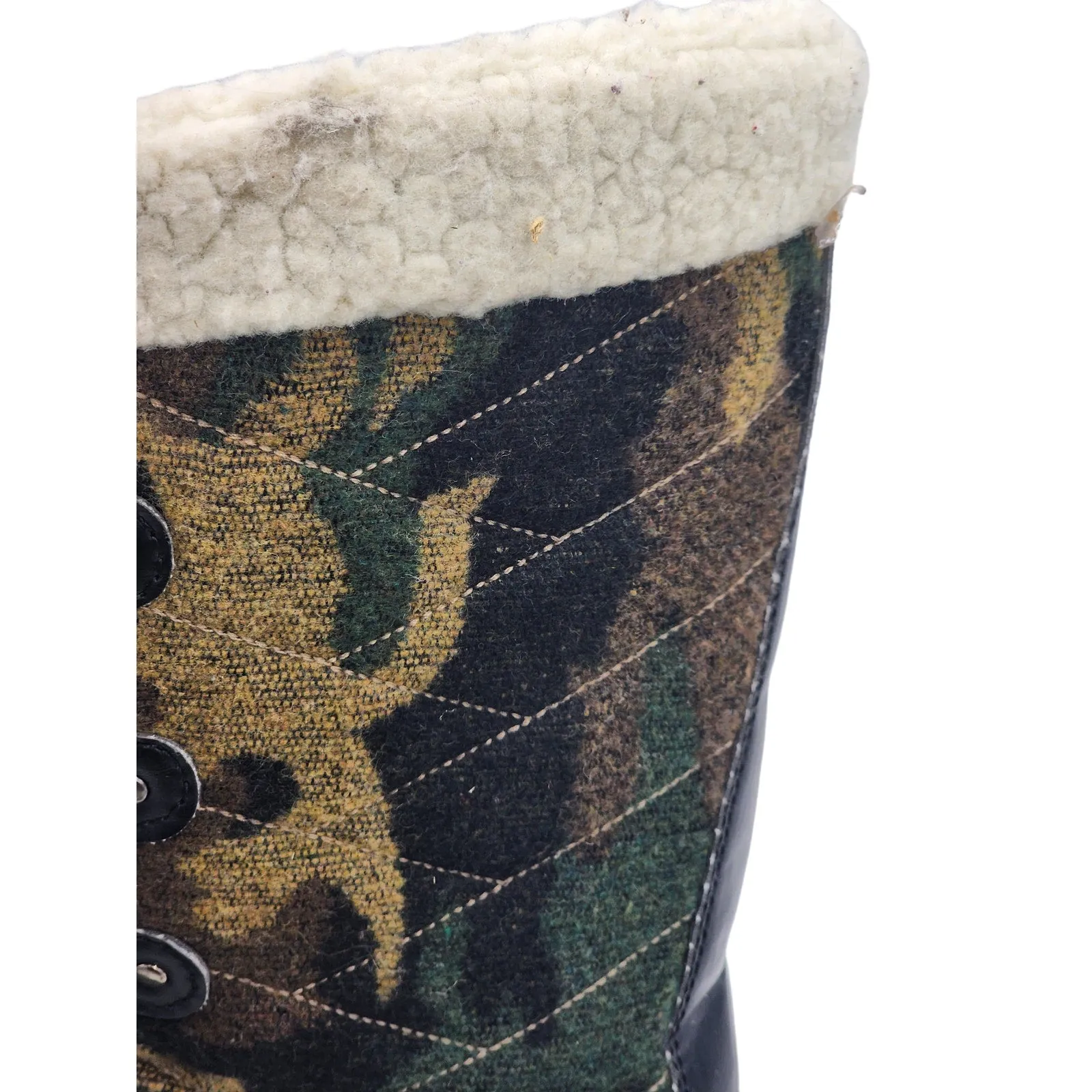 Russian Military Snow Boots Sociology Boots Women 10 Camouflage LaceUp Winter Snow Faux Fur Lined Waterproof