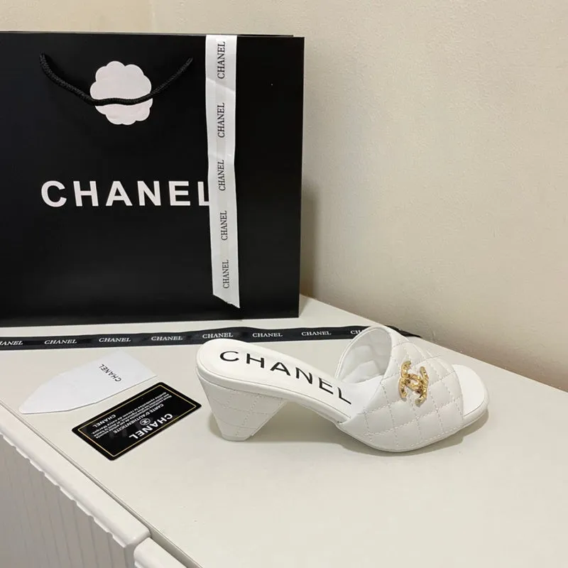 Studded Slides MCS54 Leather slippers Women Heel 6CM shoes 35-41 With box