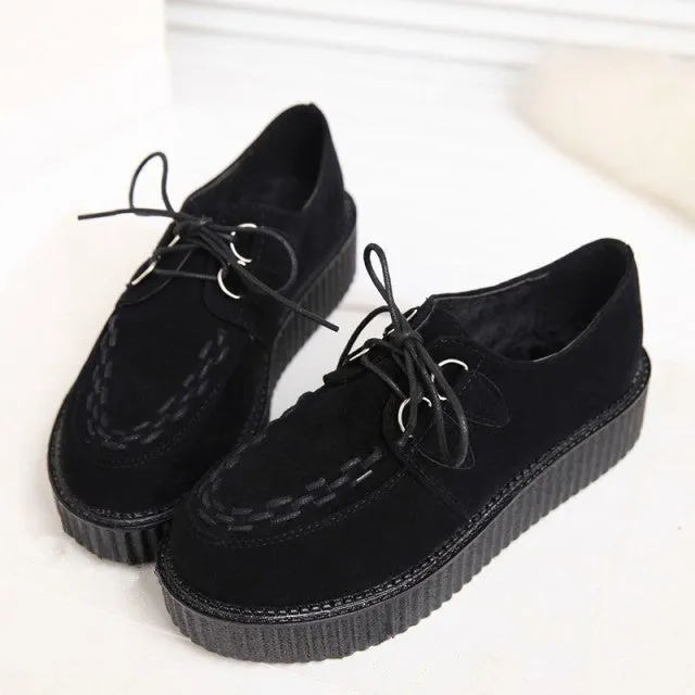 Creepers Shoes Woman plus size 35-41 platform Women Flats Shoes