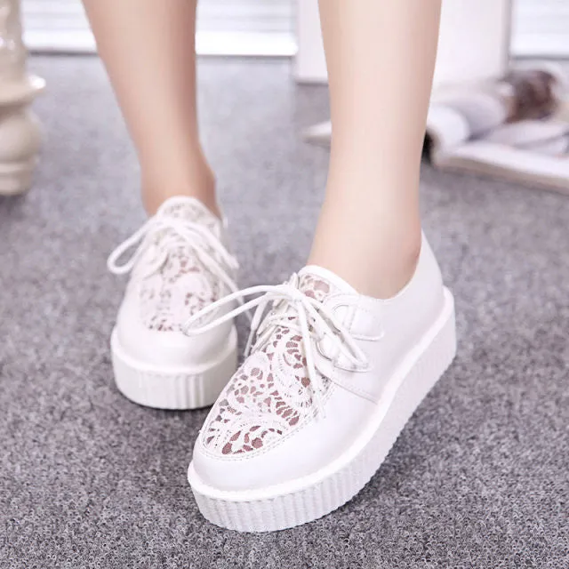 Creepers Shoes Woman plus size 35-41 platform Women Flats Shoes