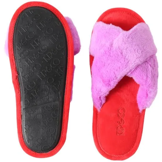 Kip & Co Bubble Raspberry Bubble Kids Slippers Slip On Ballet Slippers