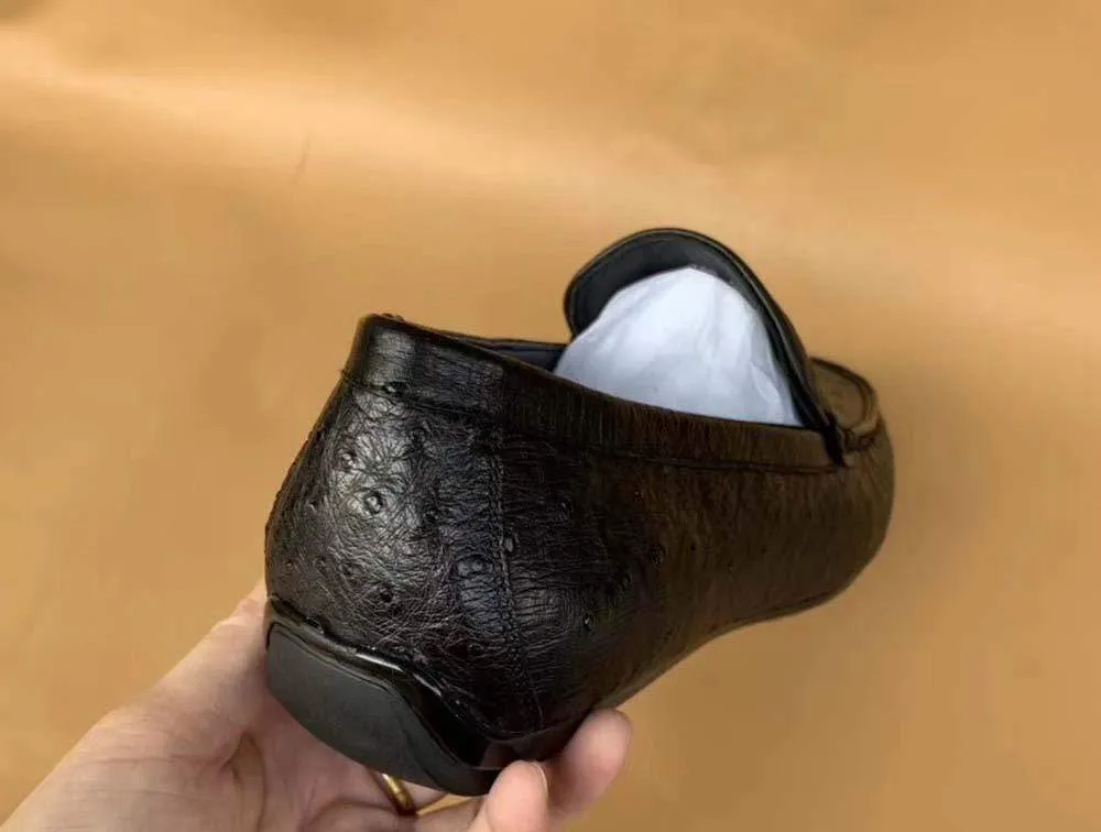 Crocodile Shoes Men's Ostirch Leather Loafers Shoes Fashion Driving Shoes Business Dress Loafter Shoes Car Shoes Black Asics Gel-kayano 14 Shoes