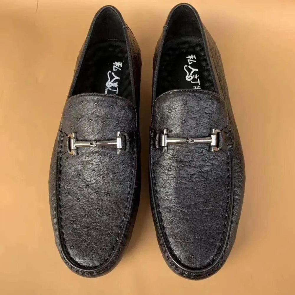 Wide Asics Shoes Crocodile Shoes Men's Ostirch Leather Loafers Shoes Fashion Driving Shoes Business Dress Loafter Shoes Car Shoes Black
