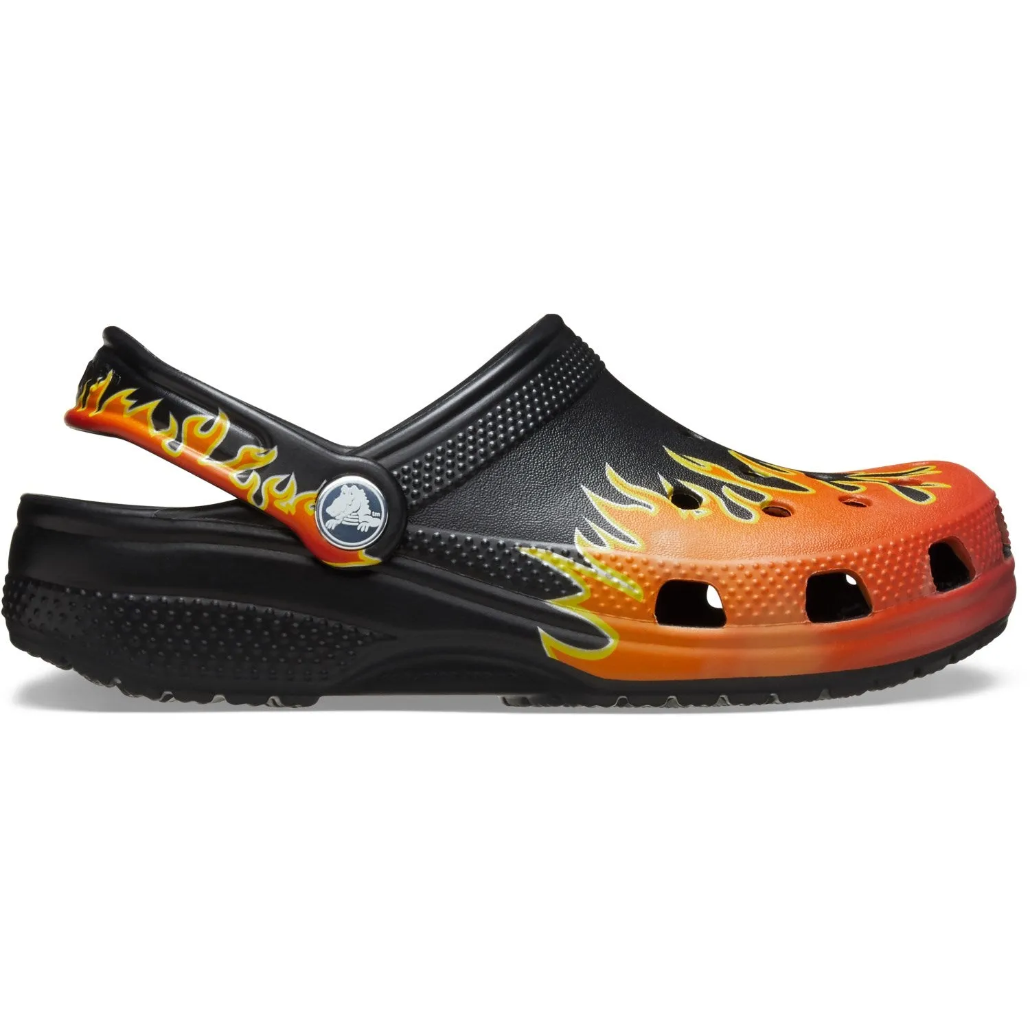 Crocs Black/Multi Classic Flames Clog Sandals Stores