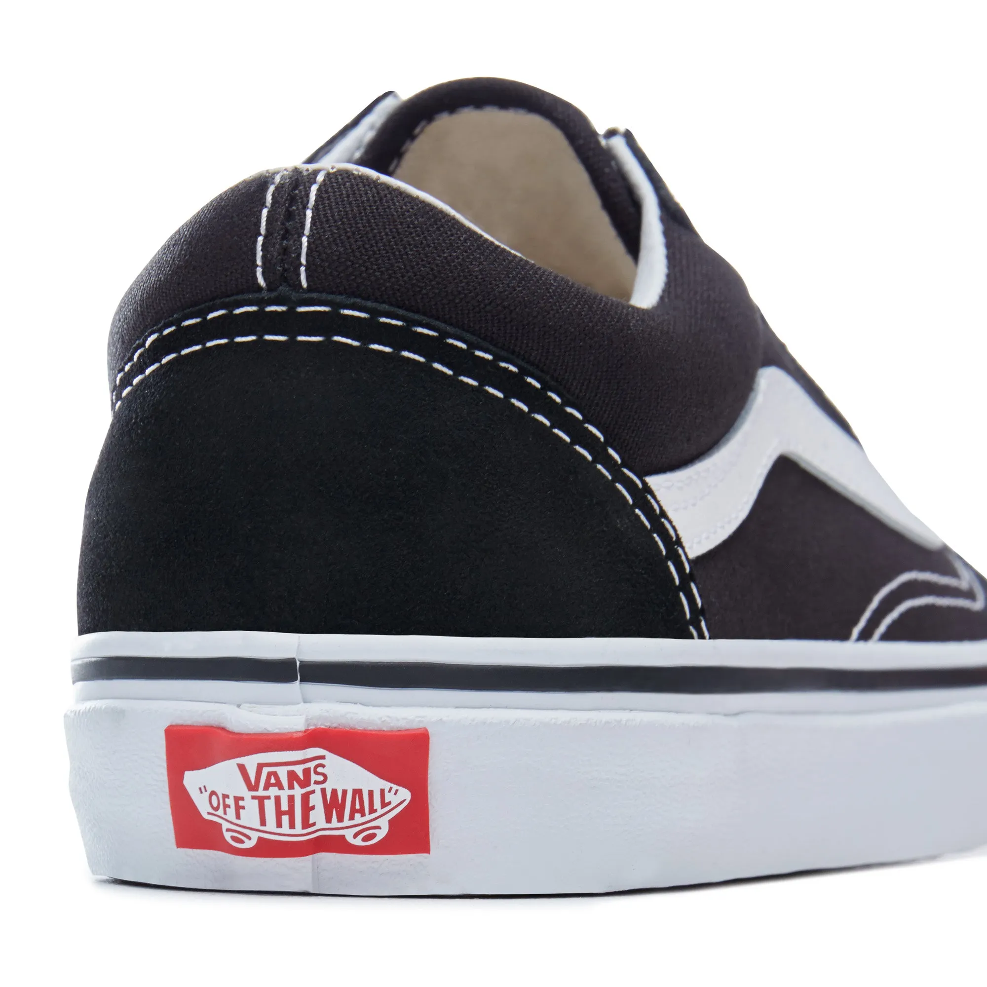 Vans UY Old Skool Black/True White - Kids Best Tennis Shoes For Walking With Flat Feet