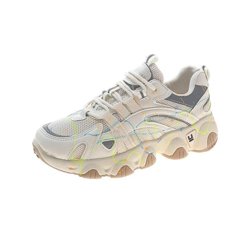Flat Bottom Training Shoes Luminous super fire daddy shoes women